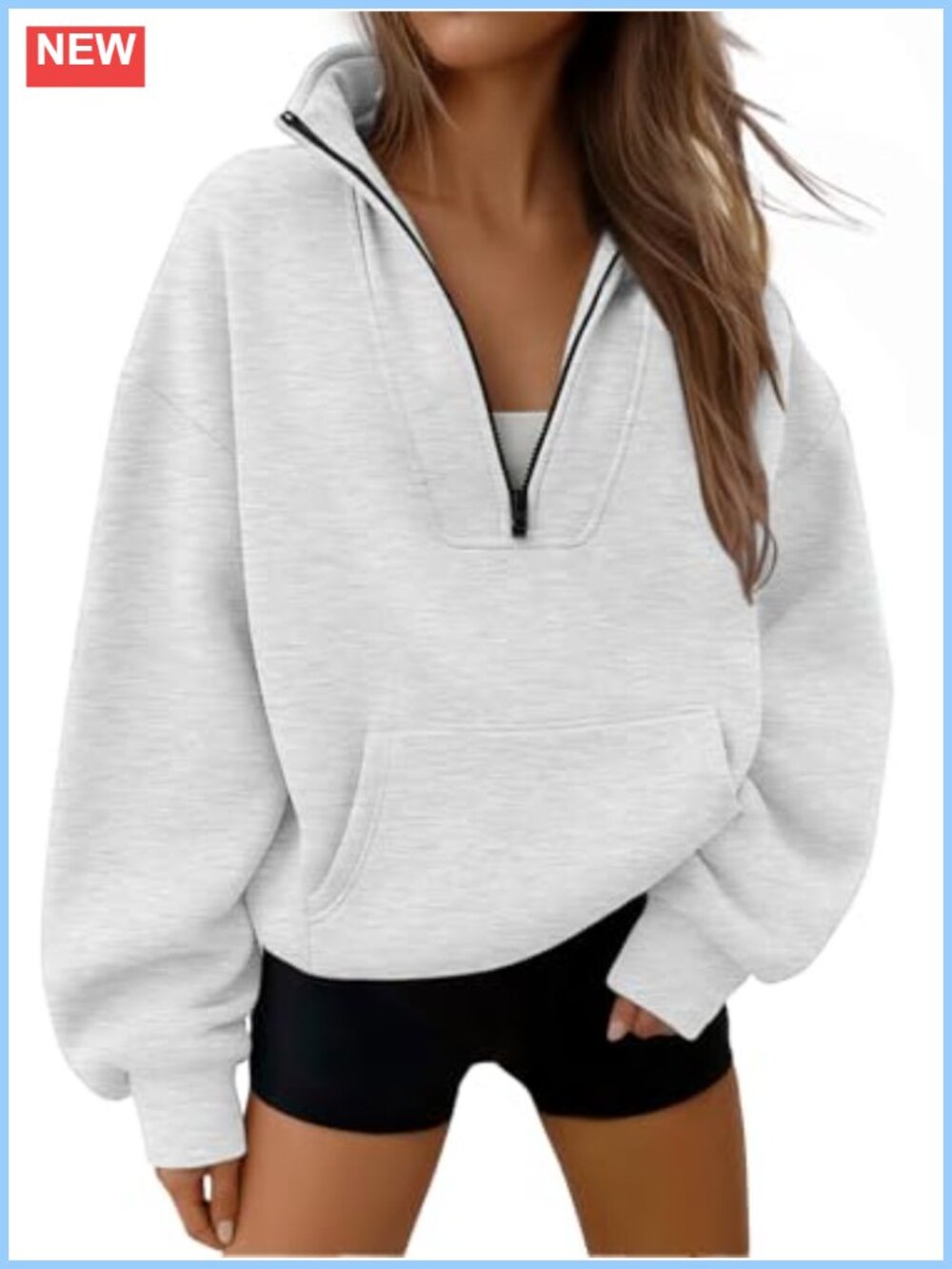 Women's Half Zip Pullover Sweatshirt Quarter Zip Long Sleeve Workout Hoodie